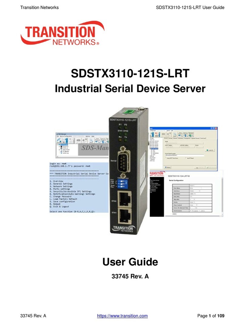 Transition Networks SDSTX3110-121S-LRT User manual