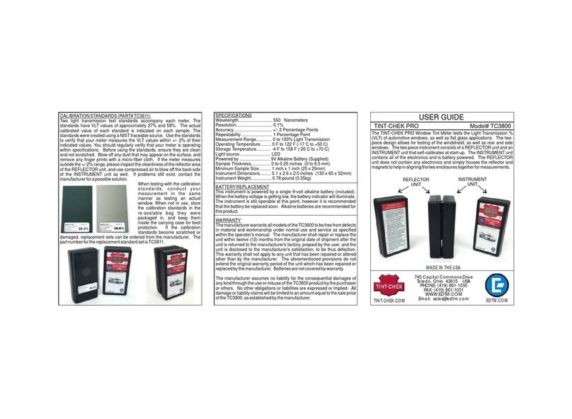 EDTM TINT-CHEK PRO TC3800 user guide