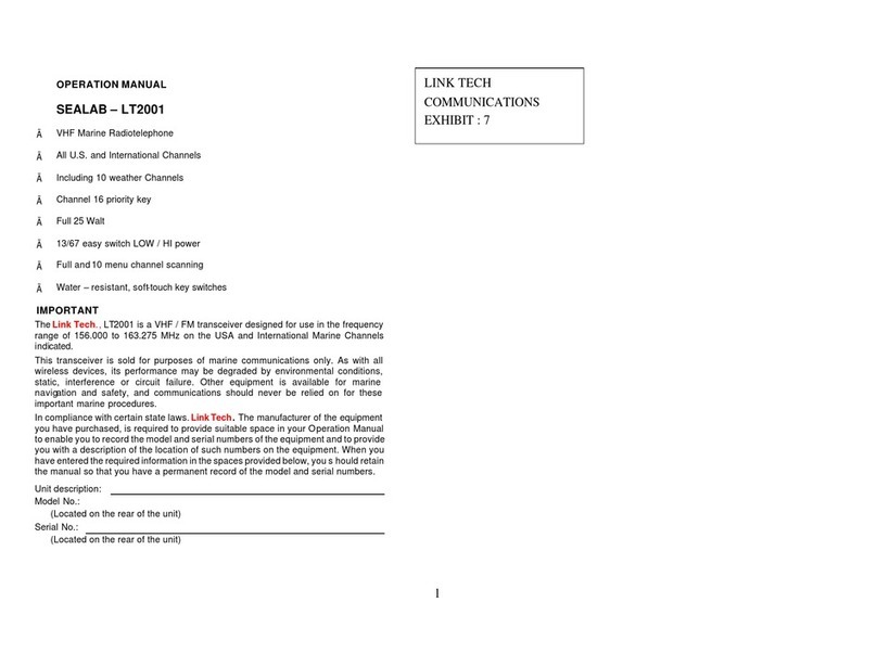 Link Tech SEALAB LT2001 operating manual