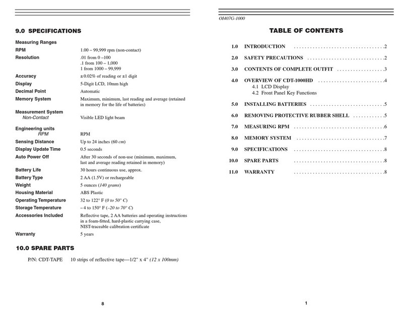 Check-line CDT-1000HD operating instructions