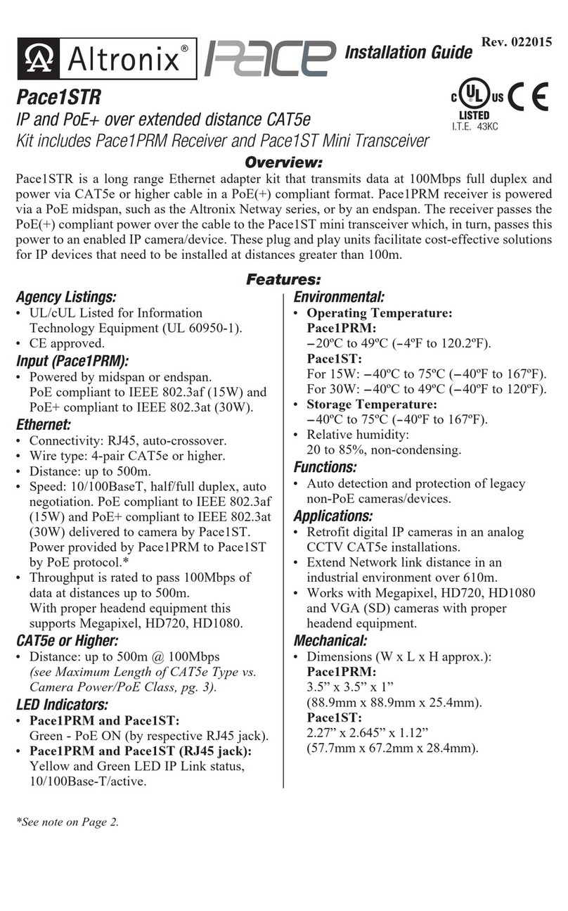 Altronix Pace1STR installation guide