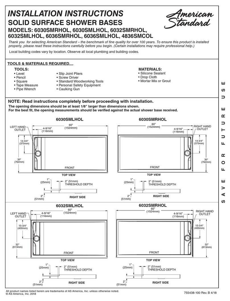 American Standard 6030SMRHOL User manual American Standard 6030SMRHOL User manual