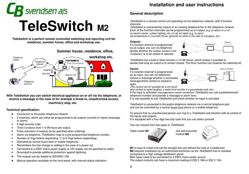 CB Svendsen TeleSwitch M2 Installation and user instructions