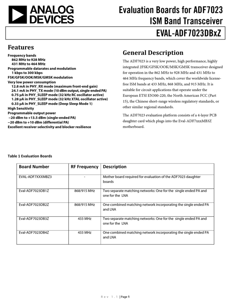 Analog Devices EVAL-ADF7023DBxZ User manual