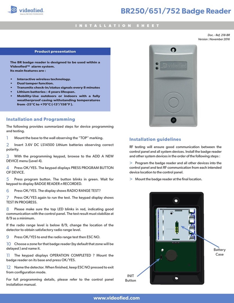 Videofied BR250 Installation sheet