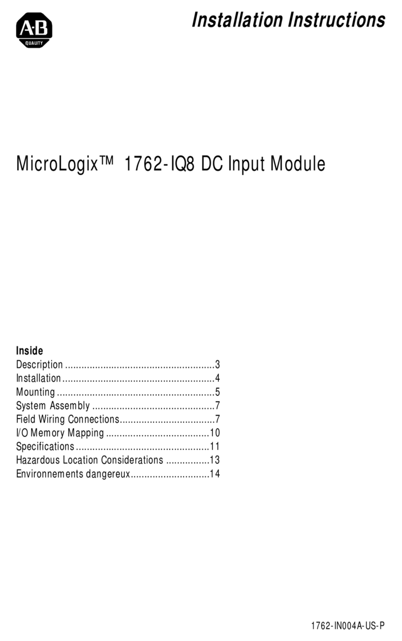 Allen-Bradley MicroLogix 1762-IQ8 User manual Allen-Bradley MicroLogix 1762-IQ8 User manual
