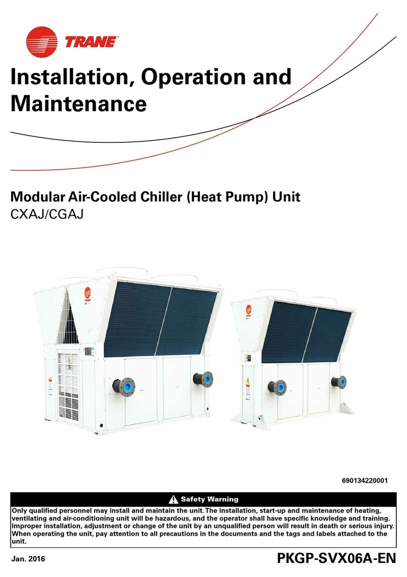 Trane CXAJ series Installation and operating instructions
