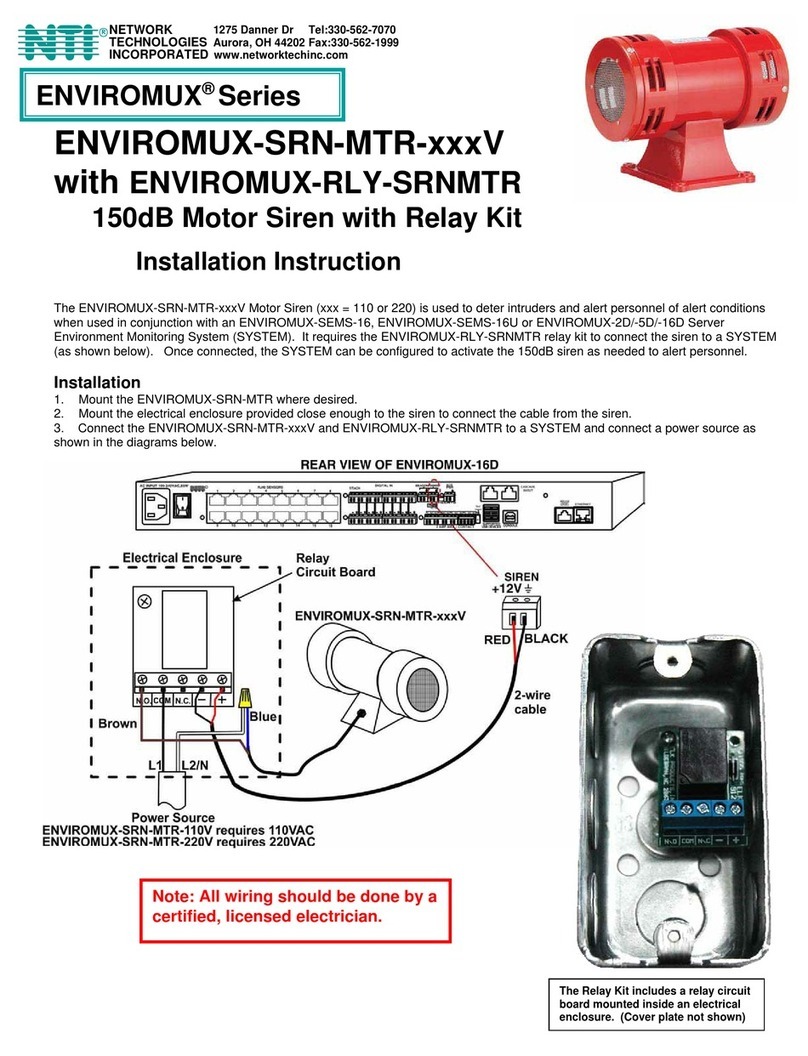 NTI ENVIROMUX-SRN-MTR-xxxV  Series Installation instruction