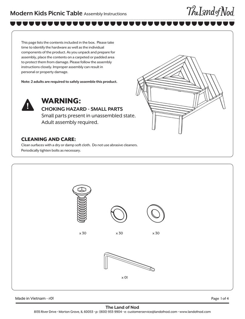 The Land of Nod Modern Kids Picnic Table User manual The Land of Nod Modern Kids Picnic Table User manual