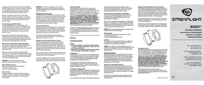 StreamLight Bandit operating instructions