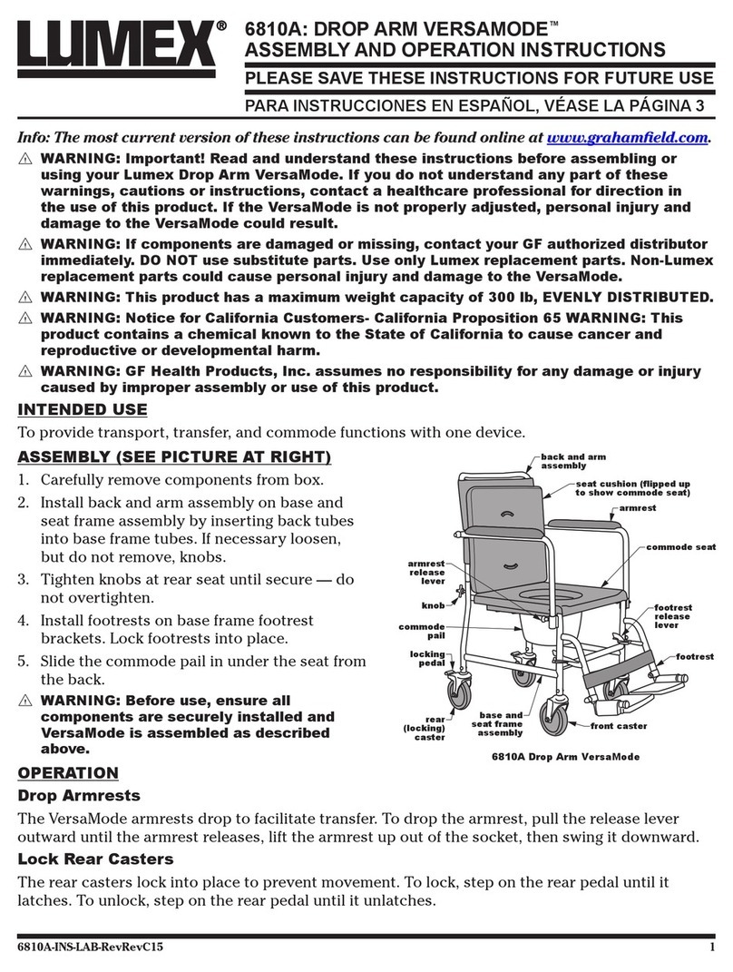 Lumex DROP ARM VERSAMODE Parts list manual Lumex DROP ARM VERSAMODE Parts list manual