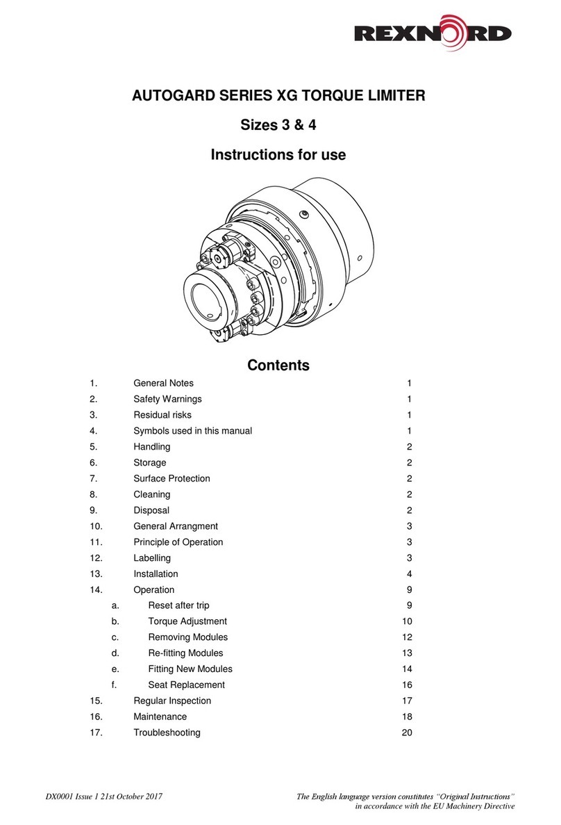 Rexnord XG Series Installation and maintenance instructions