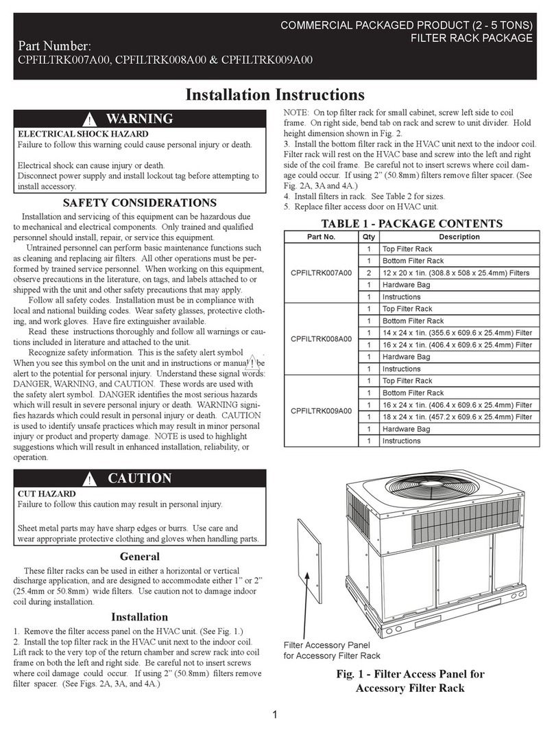 International comfort products CPFILTRK007A00 User manual International comfort products CPFILTRK007A00 User manual