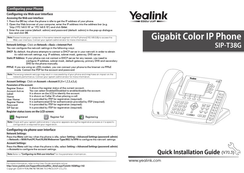 Yealink SIP-T38G User manual