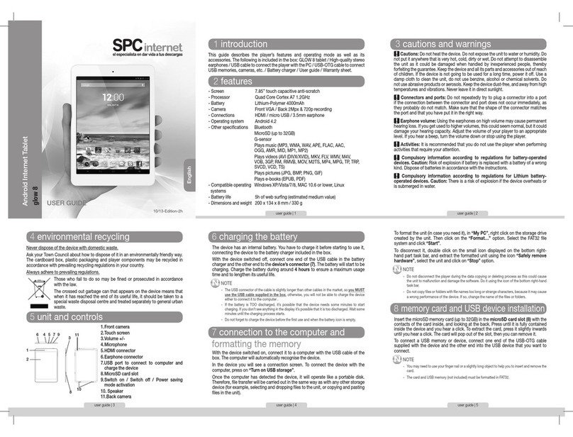 SPC glow 8 User manual