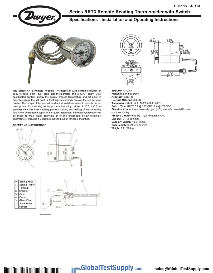 Dwyer Instruments RRT3 Series Installation and operating instructions