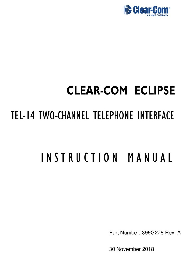 Clear-Com ECLIPSE TEL-14 instruction manual