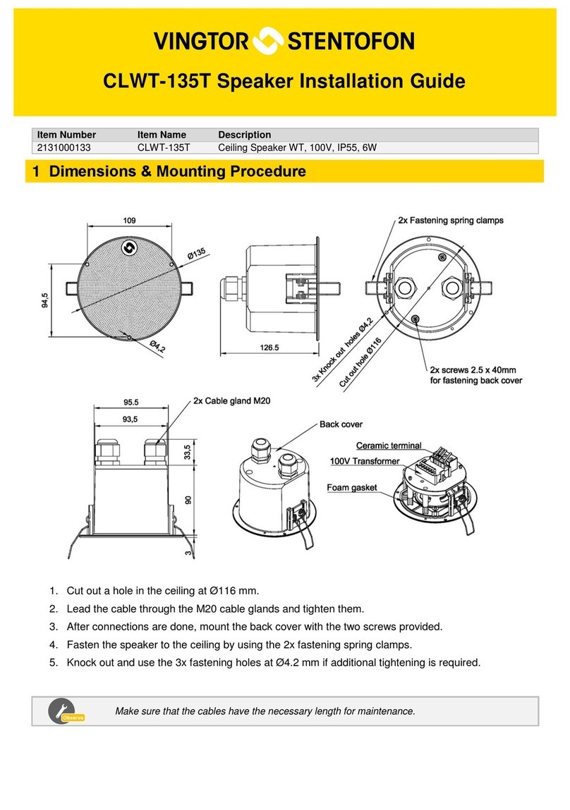 Vingtor Stentofon CLWT-135T installation guide