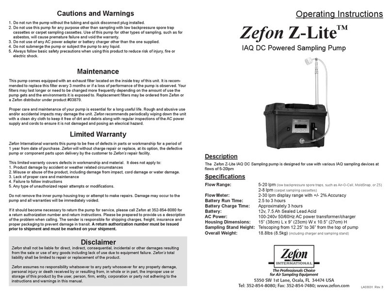 Zefon Z-Lite User manual