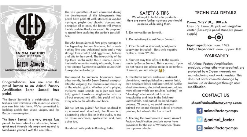 Animal Factory Amplification Baron Samedi quick start guide