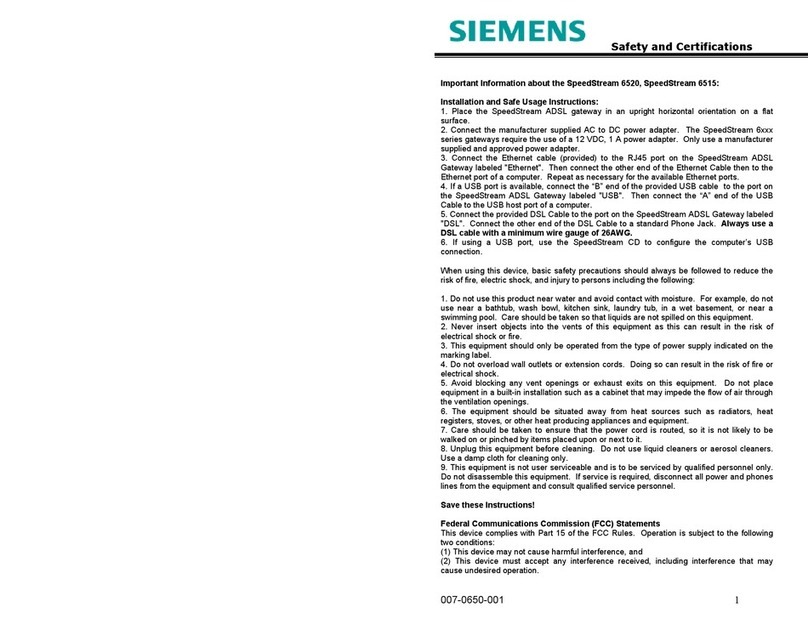 Siemens SpeedStream 6515 User guide