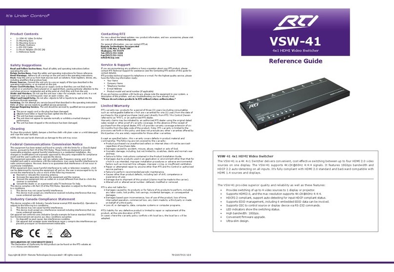 RTI VSW-41 reference guide