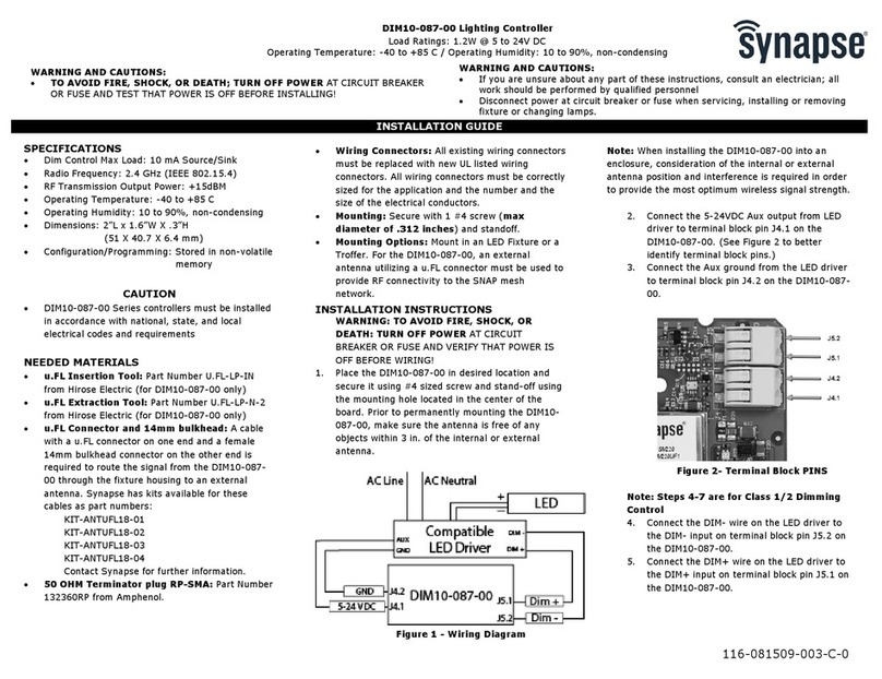 Synapse DIM10-087-00 installation guide