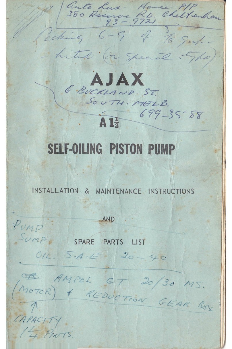 AJAX A1 1/2 Installation & maintenance instructions and spare Parts List