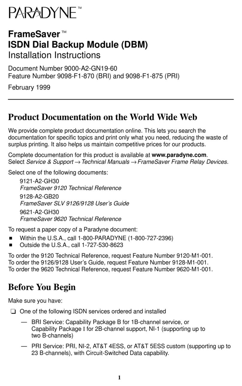 Paradyne FrameSaver User manual