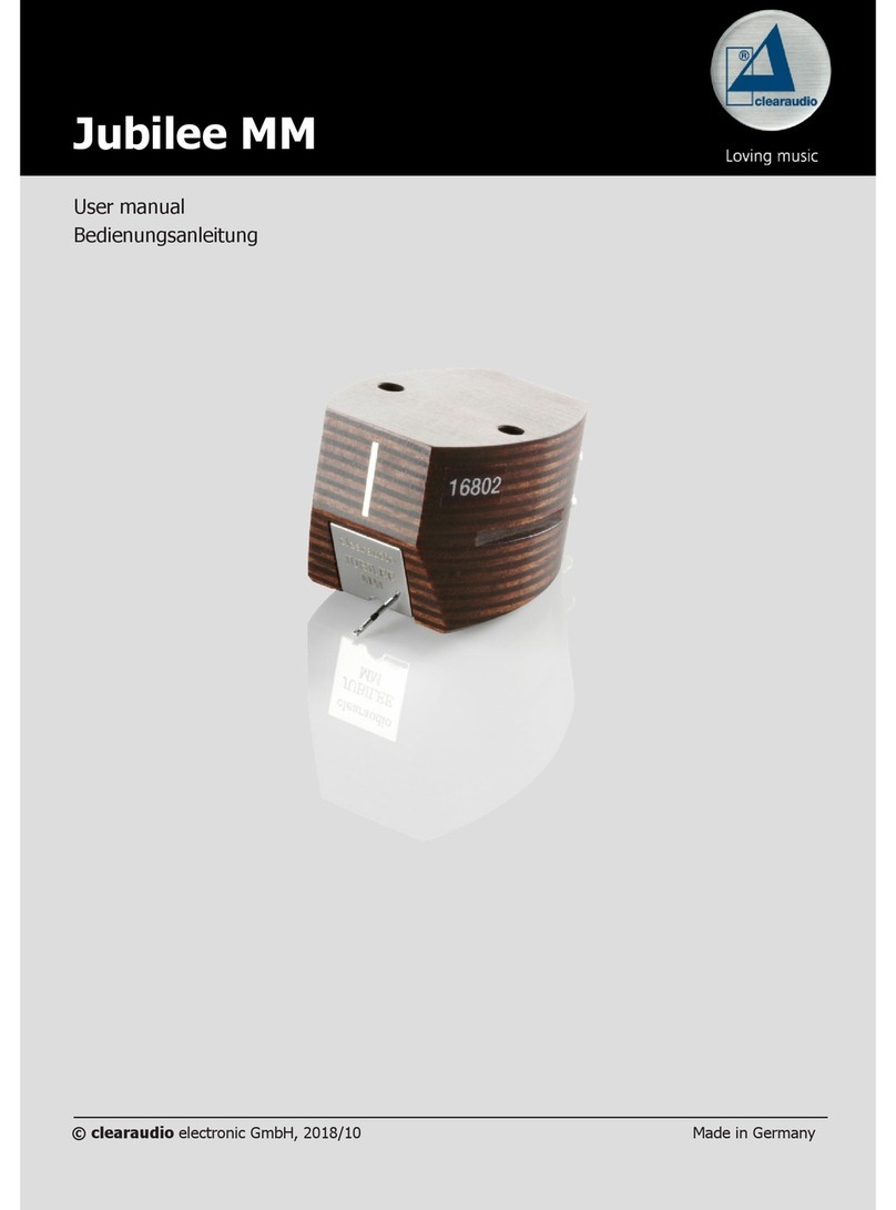 Clearaudio Jubilee MM user manual