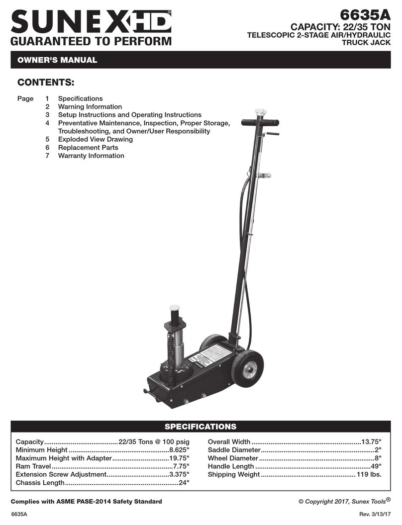 Sunex Tools 6635A owner's manual