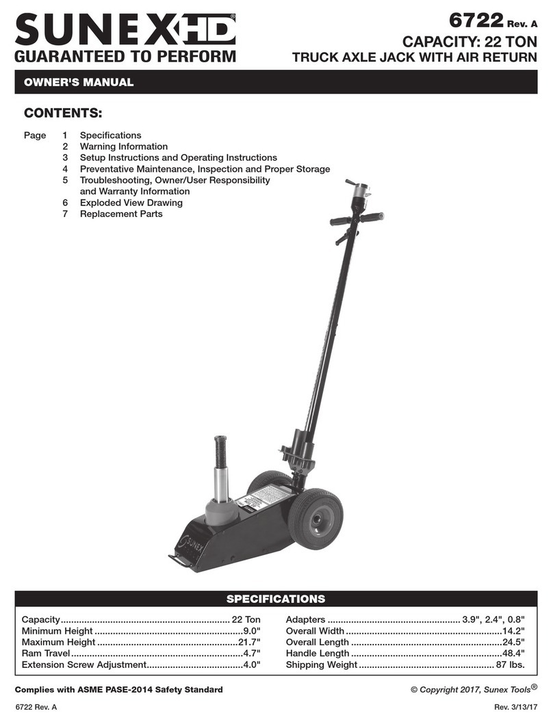 Sunex Tools 6722 User manual