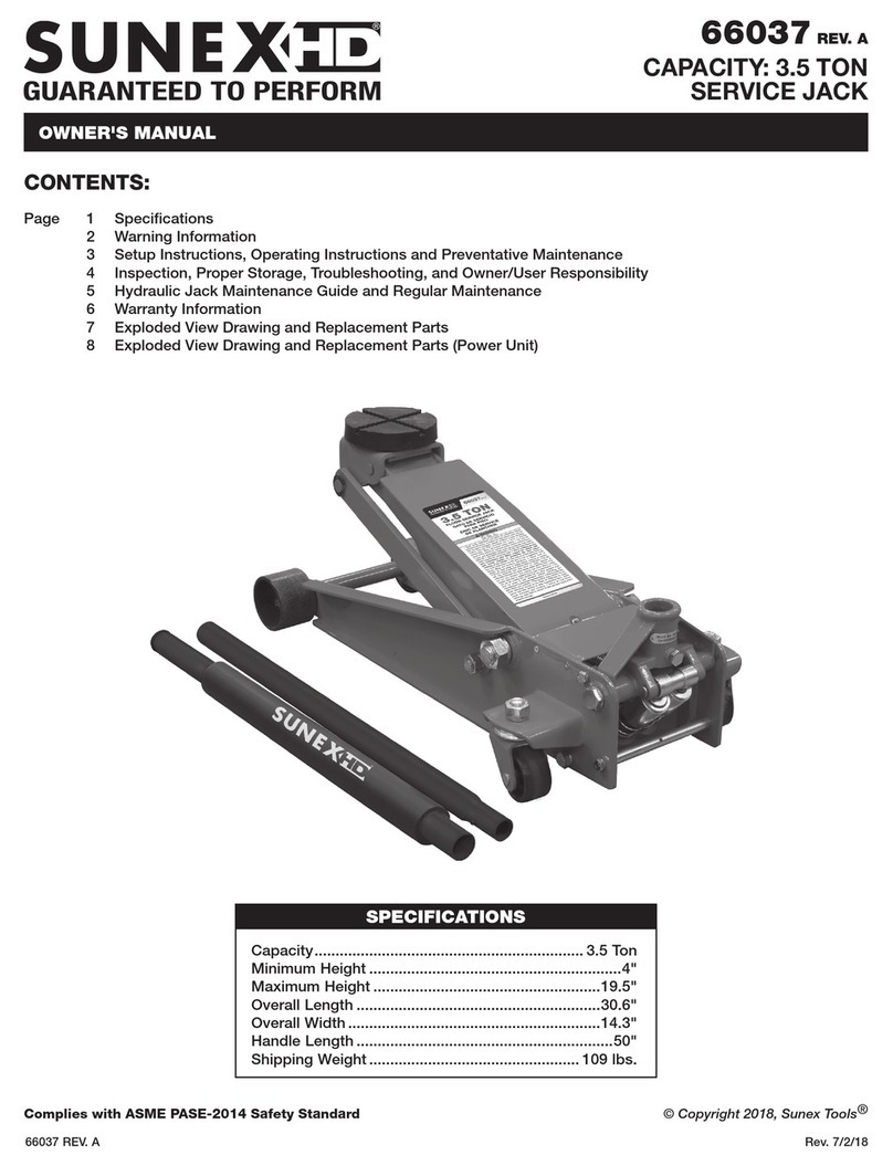 Sunex Tools 66037 owner's manual