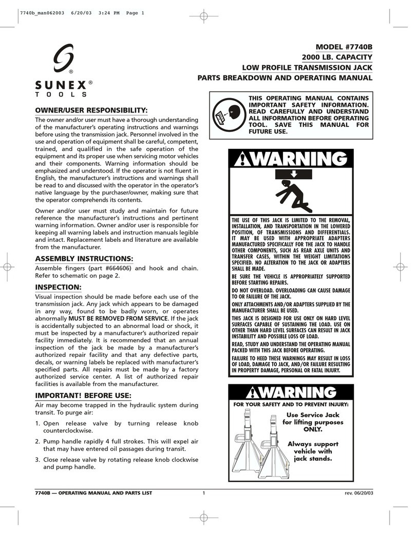 Sunex Tools 7740B User manual