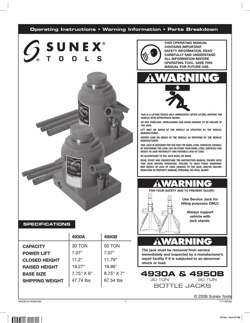 Sunex Tools 4930A operating instructions