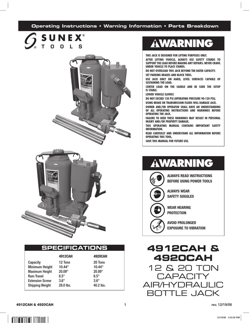 Sunex Tools 4912CAH operating instructions