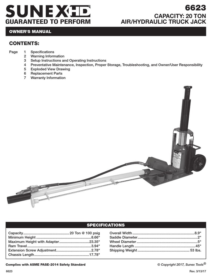 Sunex Tools 6623 owner's manual