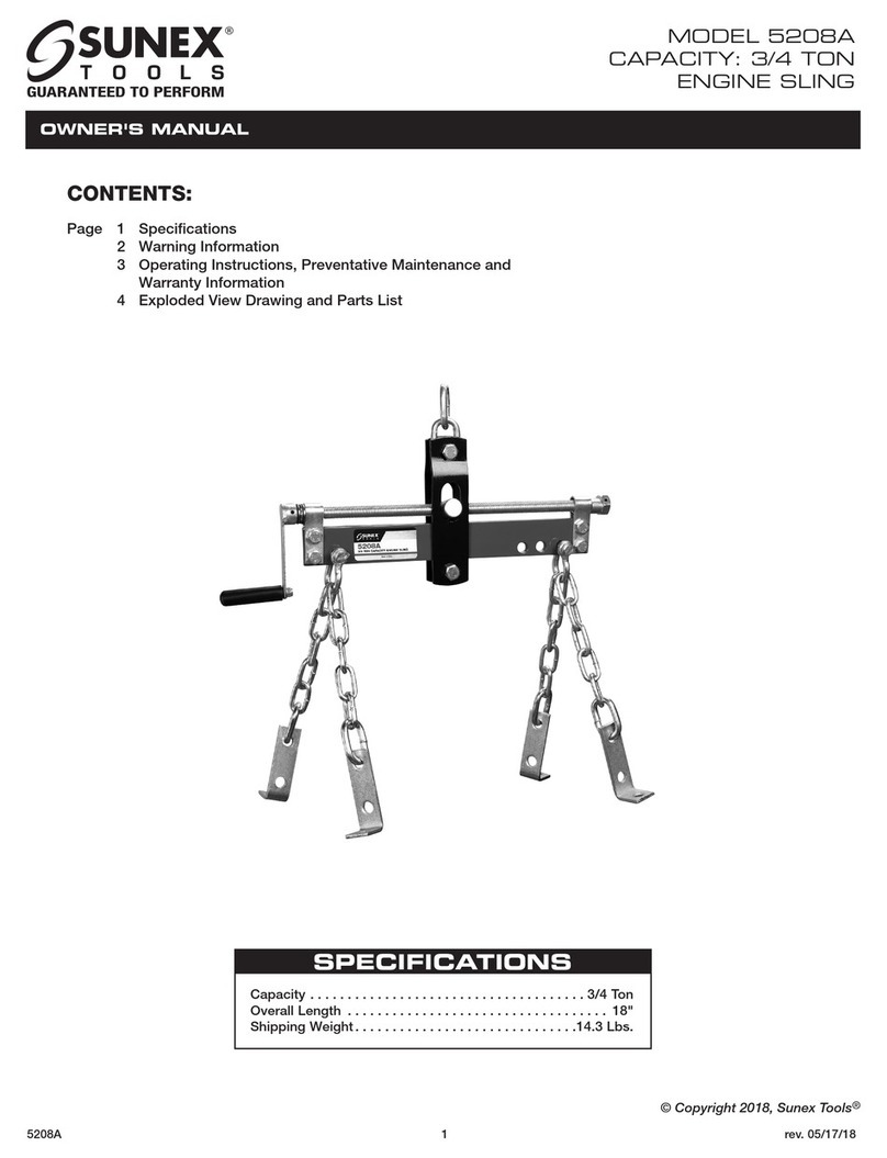 Sunex Tools 5208A owner's manual