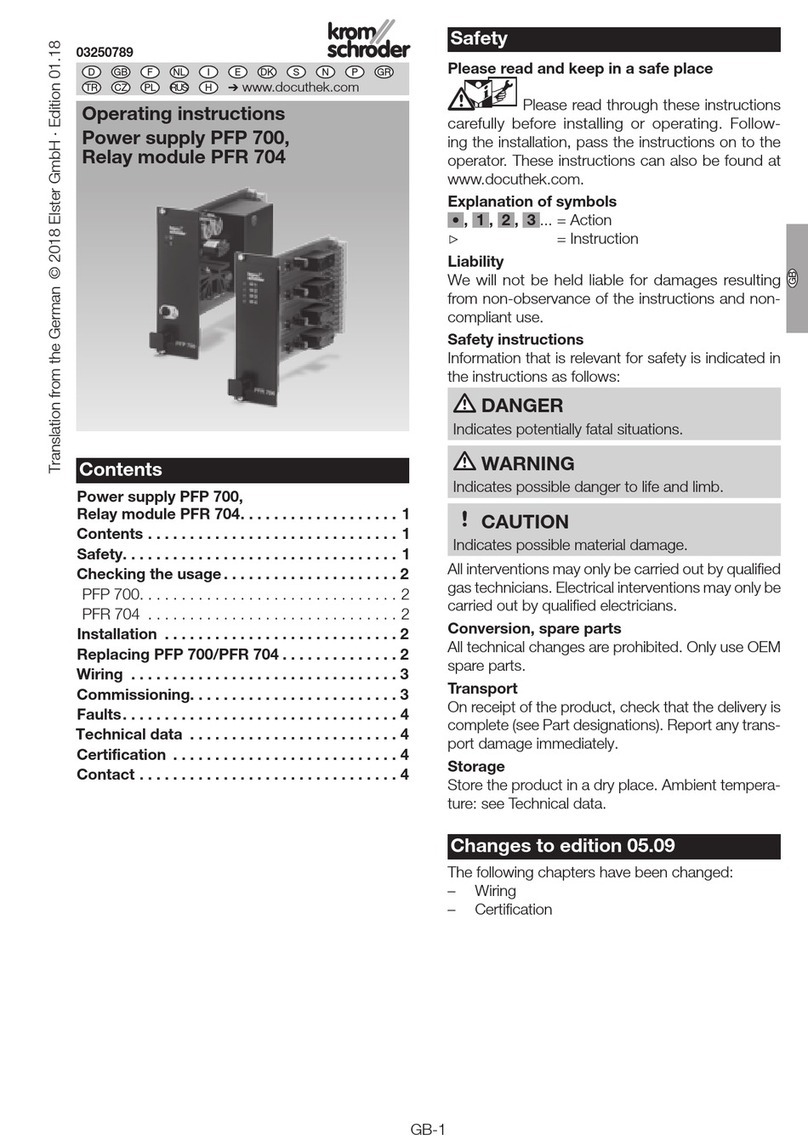 Krom Schroder PFR 704 operating instructions