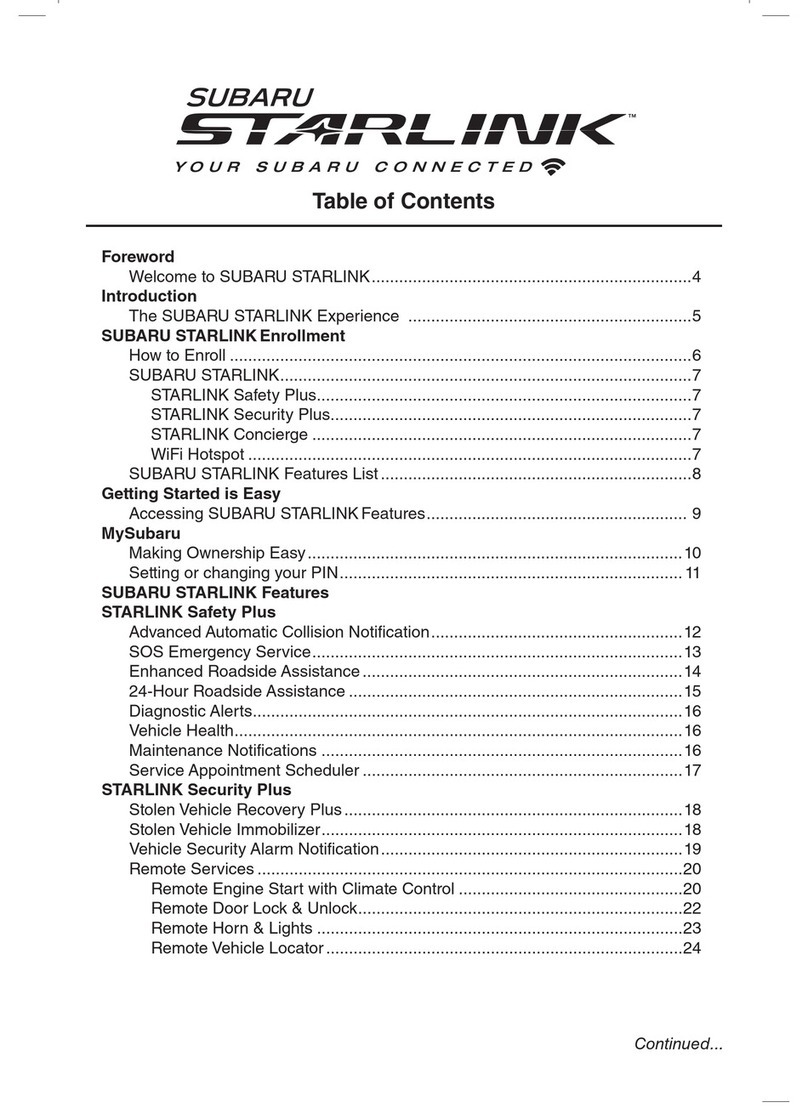 Subaru starlink owner's manual