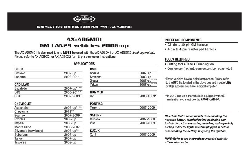 Axxess ax-adgm01 User manual Axxess ax-adgm01 User manual