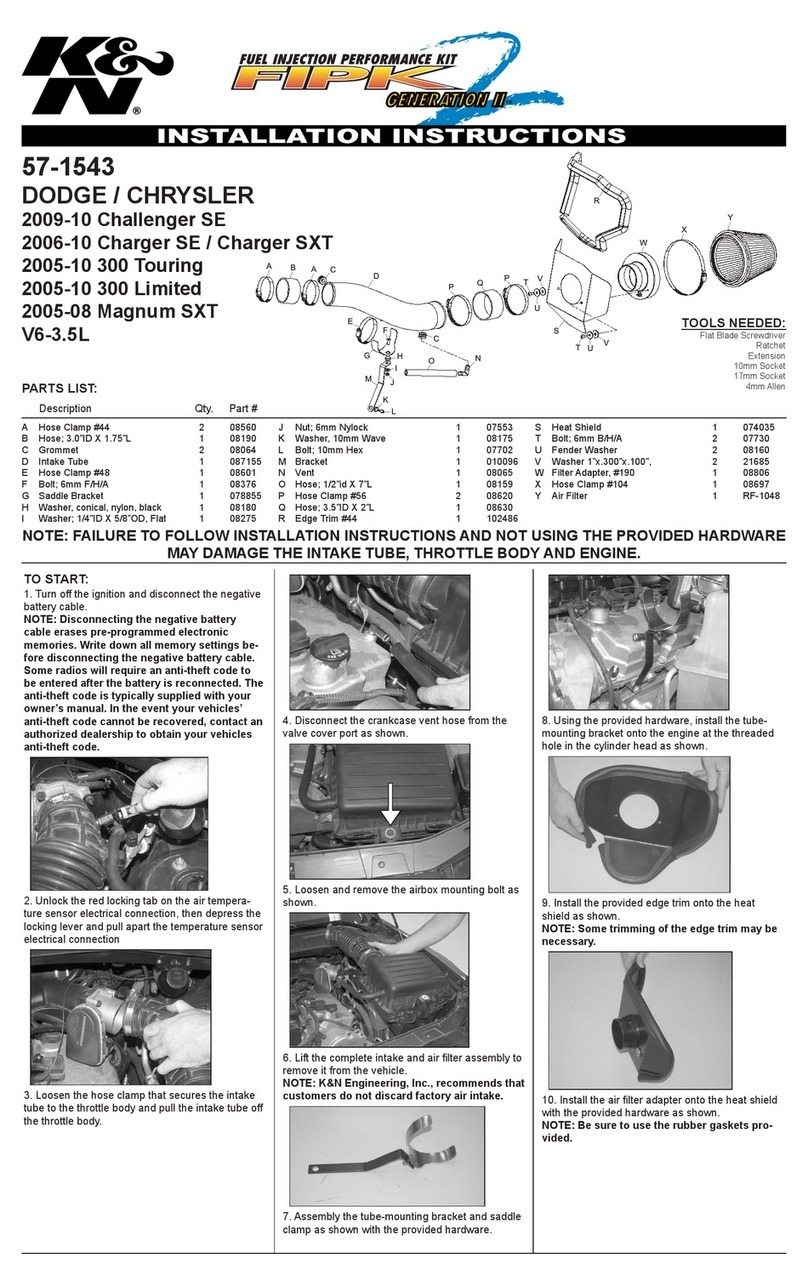 K&N 57-1543 installation instructions