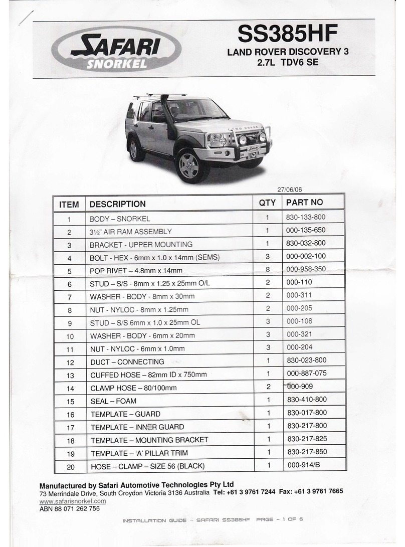 Safari Snorkel SS385HF installation guide