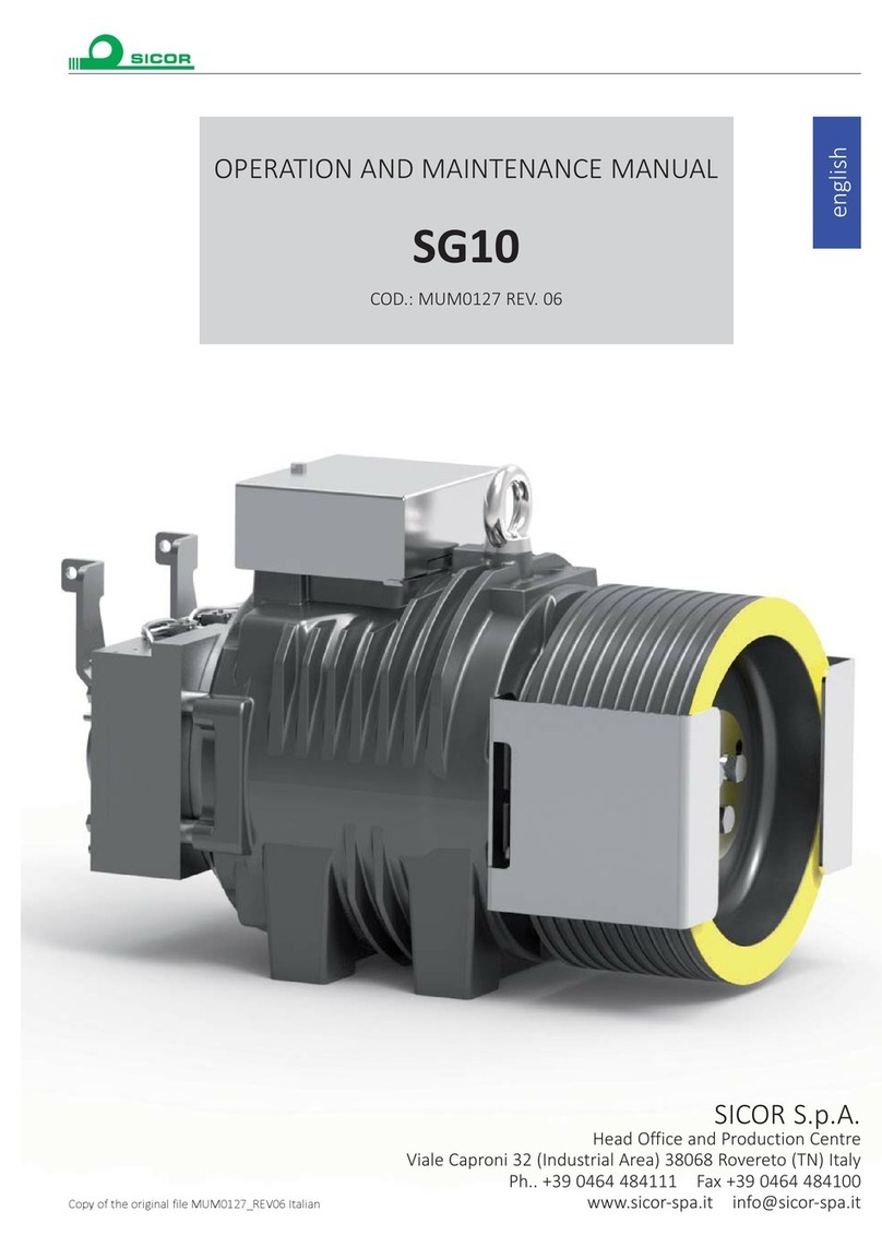 Sicor SG10 Operation and maintenance manual