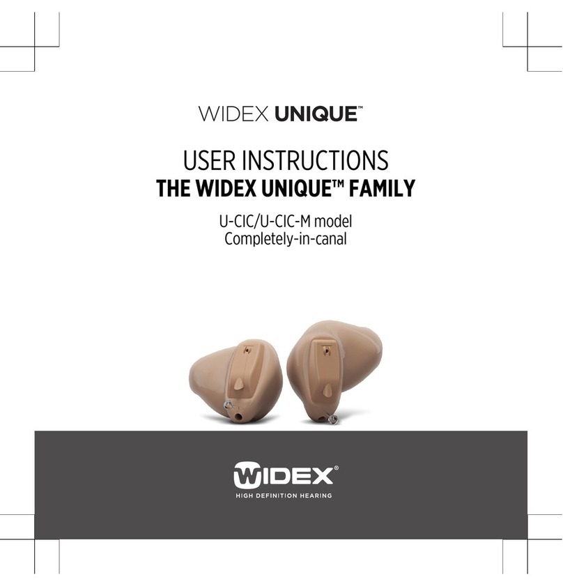 Widex UNIQUE Series User manual Widex UNIQUE Series User manual