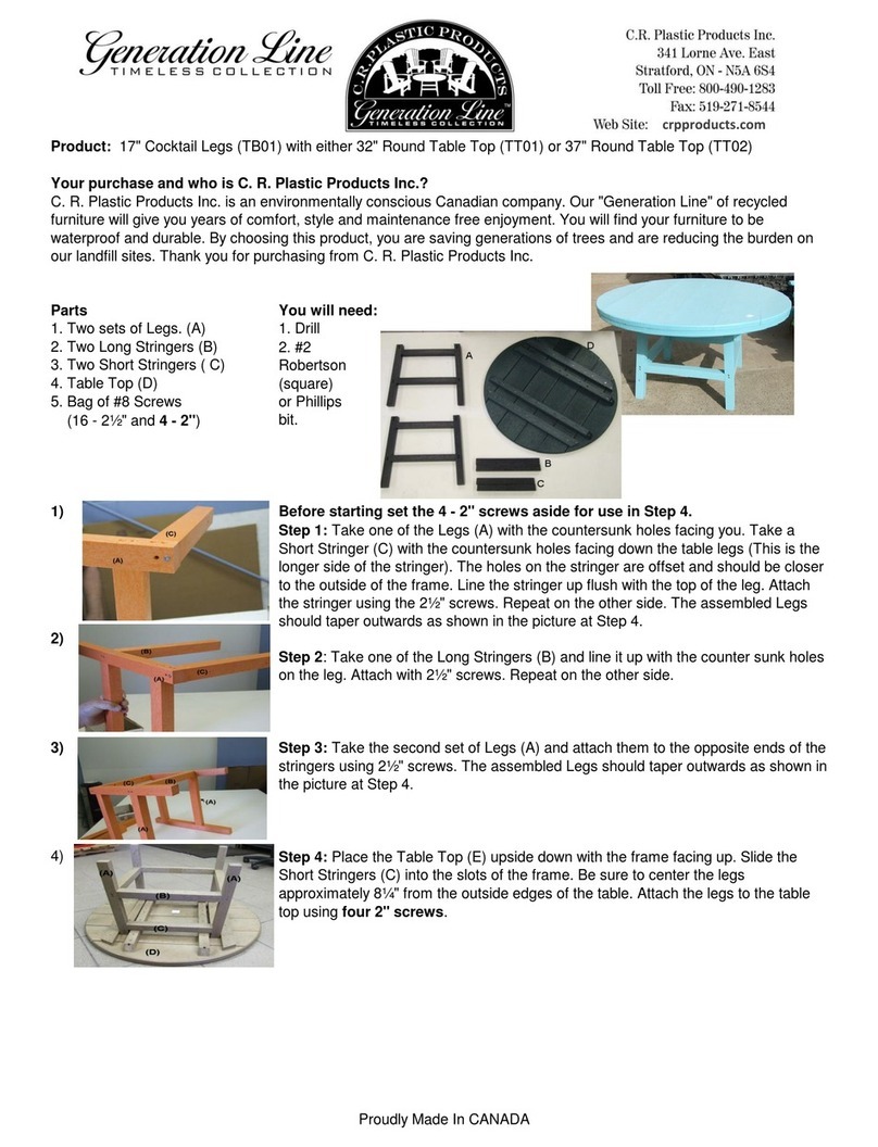C.R. Plastic Products Generation Line TB01 Assembly instructions
