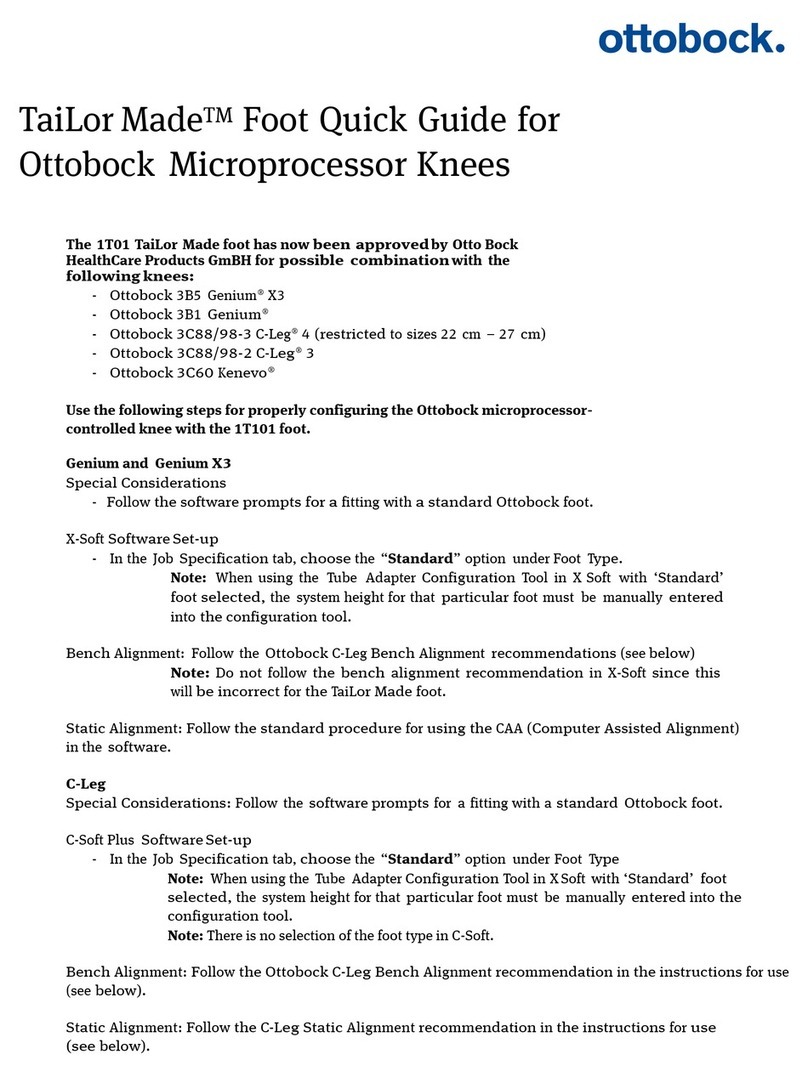 Otto Bock TaiLor Made 1T01 User manual