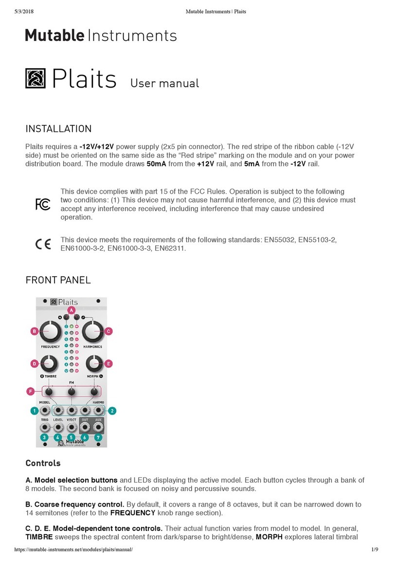 Mutable Instruments Plaits User manual