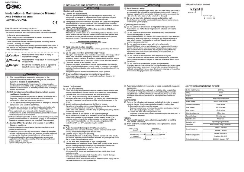 SMC Networks D-F7NJL Series Instruction Manual