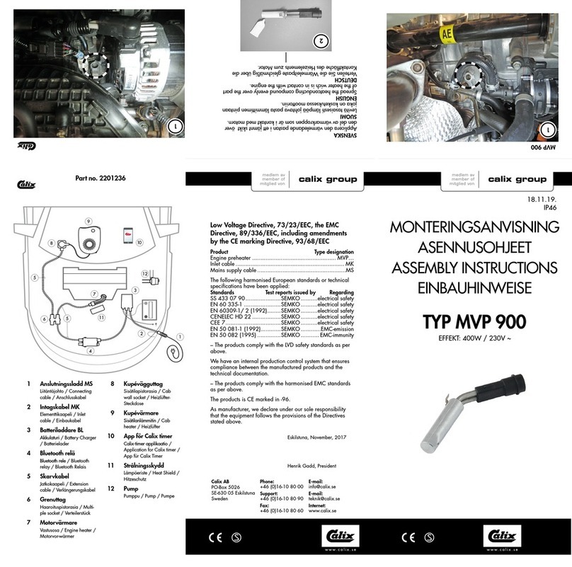 Calix group TYP MVP 900 User manual
